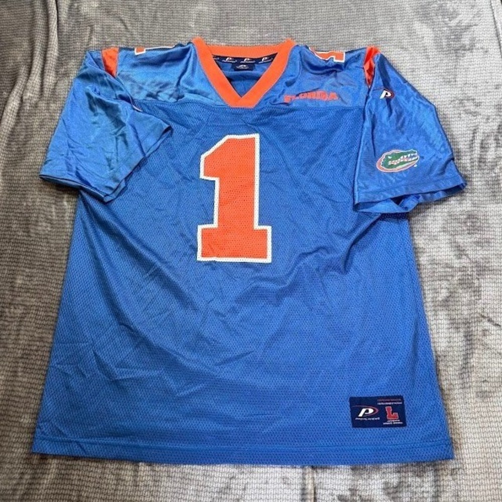 Pro Player‎ Florida Gators Jersey Mens Large Blue Orange Football Mesh Number 1
